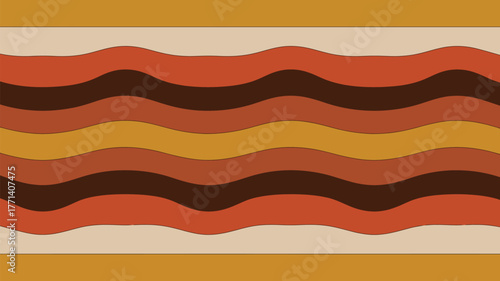 Abstract wavy lines pattern with shades of brown orange and beige in a horizontal arrangement