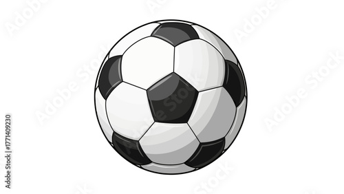A black and white soccer ball with a classic panel design