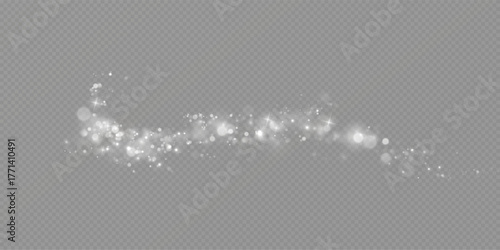 christmas light effect with glitter sparkle magic dust card white glow	