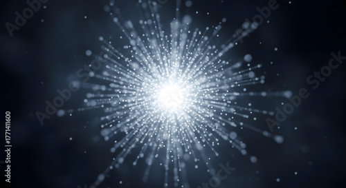 Abstract Glowing Energy Burst in Deep Space A Visual Exploration of Light and Particles