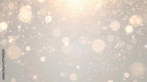 Abstract background featuring soft focus bokeh lights and particles, creating a dreamy, festive, and elegant visual for various design projects.