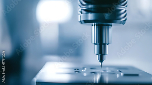 Wallpaper Mural Precision Engineering: Automated measuring tool on a factory floor. High-precision machinery in action. The future of manufacturing is here. #Manufacturing #Automation #Precision Torontodigital.ca