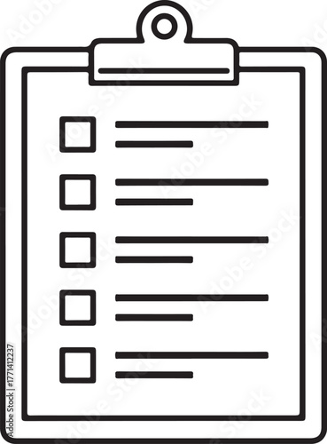 Clipboard with checklist, survey and to do list