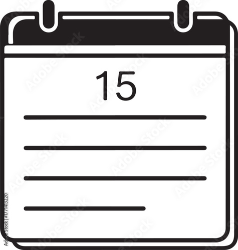 Calendar with fifteenth day for appointment