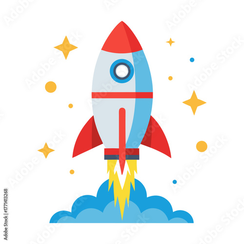 Playful Spaceship Taking Off - Kids Education and Creative Discovery