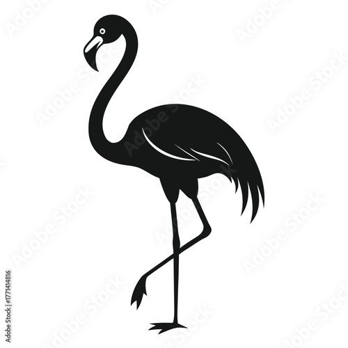 Flamingo Silhouette Vector Logo Tropical Bird