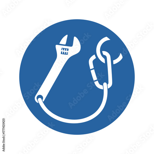 Tools must be tethered parts vector design mandatory safety sign standar ISO 7010.