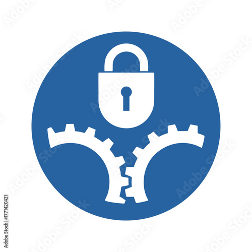 Original name(s): Lock moving mechanical parts vector design mandatory safety sign standar ISO 7010