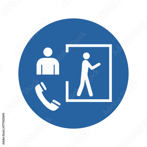 Entry only with supervisor outside vector design mandatory safety sign standar ISO 7010