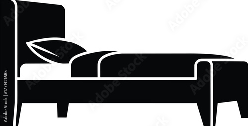 bed vector icon silhouette