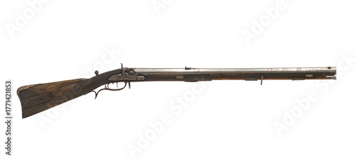 antique  rifle  on white, isolated