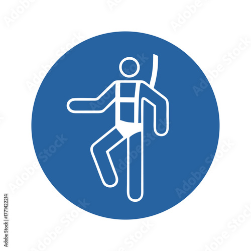 Wear a safety harness vector design mandatory safety sign standar ISO 7010