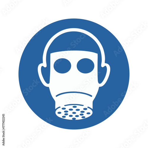 Wear Wear respiratory protection vector design mandatory safety sign standar ISO 7010.