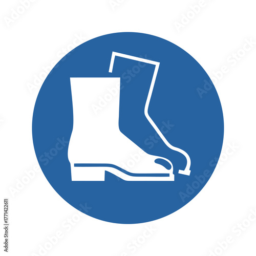 Wear safety footwear vector design mandatory safety sign standar ISO 7010