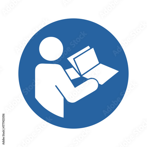 Refer to instruction manual booklet sign vector design mandatory safety sign standar ISO 7010