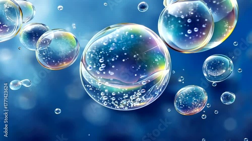 Wallpaper Mural Animated Bubbles Rising in a Bright Blue Underwater Environment Torontodigital.ca