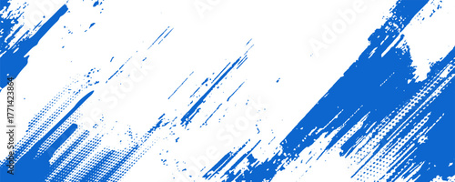 Dots halftone blue and dark blue color pattern gradient grunge texture background. Dots pop art sport style vector illustration.