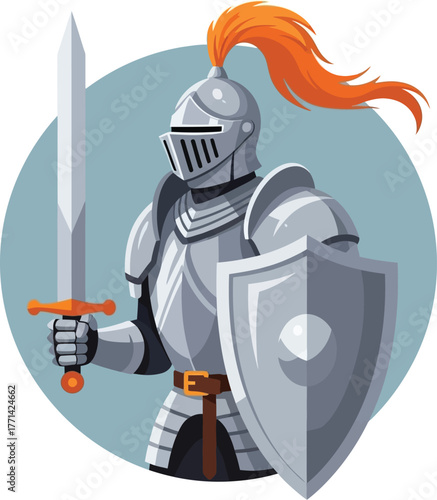 medieval knight with sword