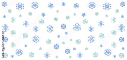 Seamless snowflake pattern background, winter frosty texture design