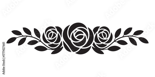 Floral rose pattern isolated on white background design