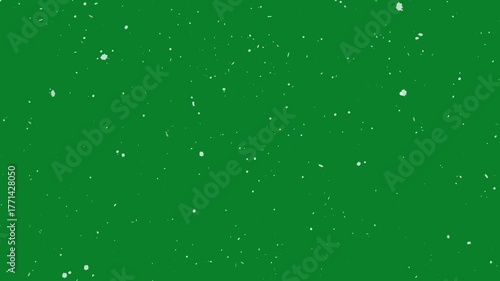 Falling snow isolated on green screen