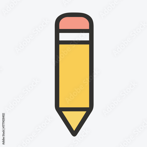 yellow pencil isolated on white