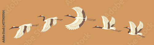 鶴のイラストセット