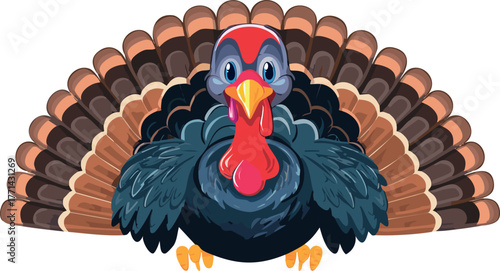 Turkey bird preparing for thanksgiving celebration