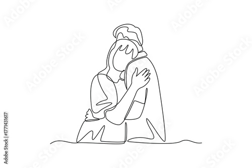 Simple continuous line draw of honeymoon idea and activity. Simple line, creativity, vector.