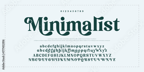 Elegant luxury good damn abstract digital technology logo font alphabet. Minimal modern urban fonts for logo, brand etc. Typography typeface uppercase lowercase and number. vector illustration