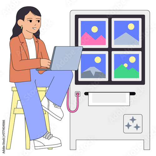 AI-Powered image generation, Human-AI collaboration in creative workflow, Digital artist using AI to create media