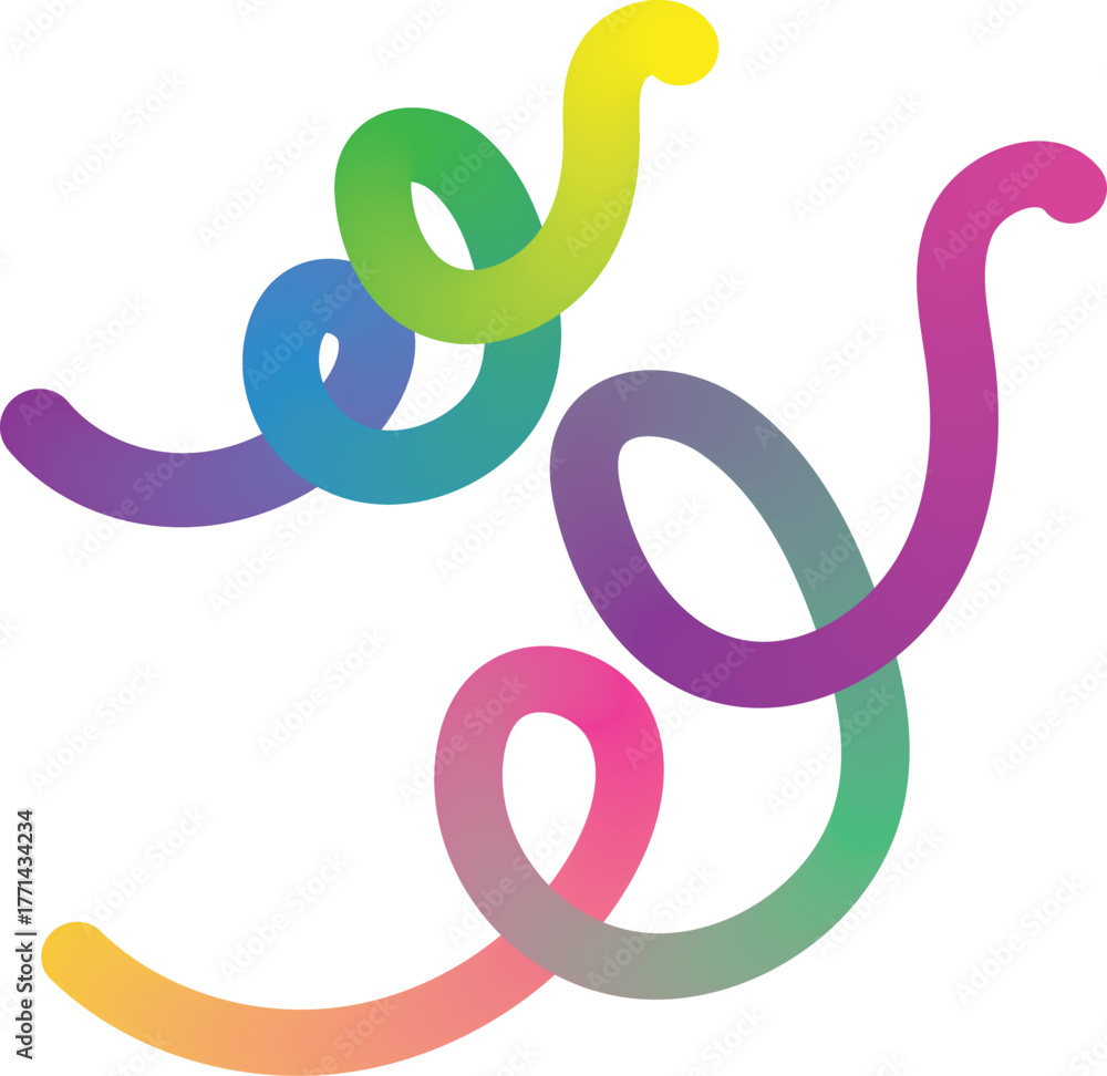 Fototapeta premium Eye-Catching Gradient Squiggles: Colorful Line Pattern Collection