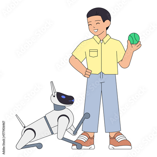 User testing AI-powered companion robot,Human interaction with smart robotic ret, Play-based training of autonomous robot