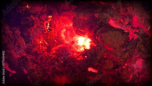 Hintergrund, Glut in einem Ofen