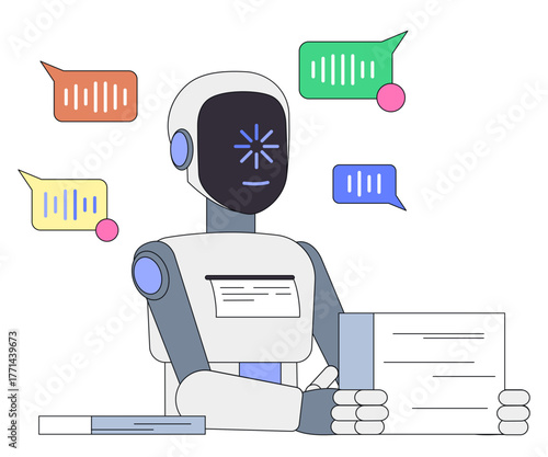 AI robot converting voice messages into text
