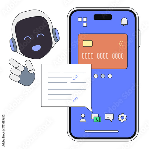 AI voice assistant interacting with mobile banking app