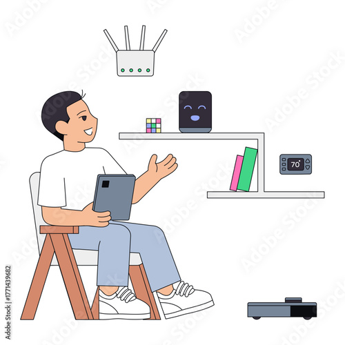 Smart home control with AI assistant and mobile device