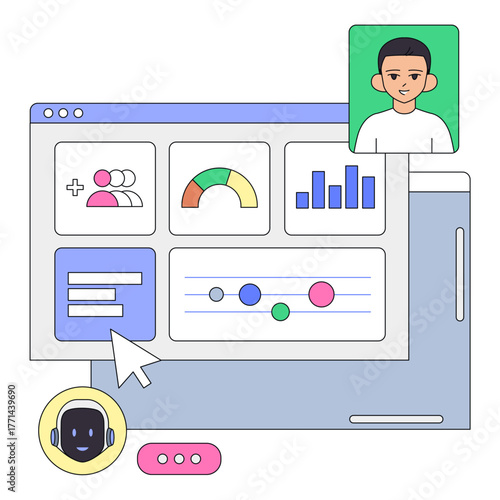 User dashboard interface with analytics and AI assistant