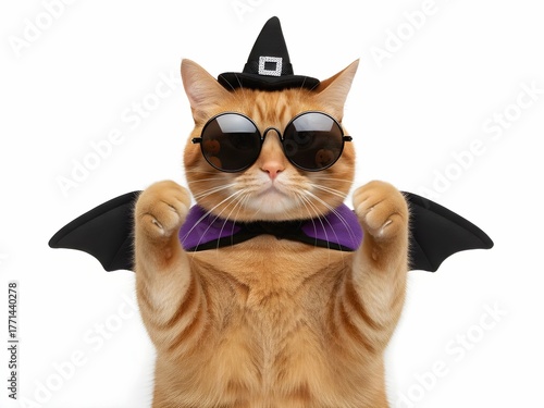 Funny Halloween Bat Cat