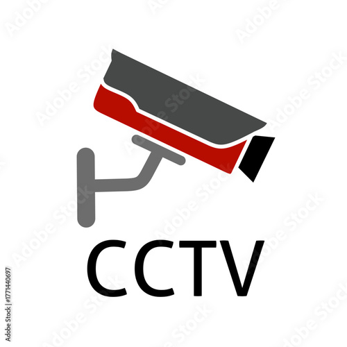 CCTV sign vector on white background. surveillance camera icon