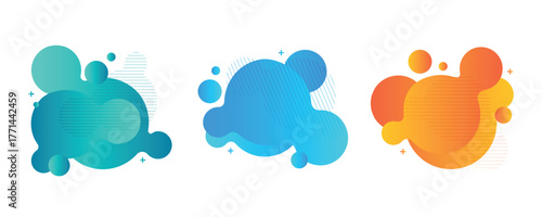 Abstract gradient fluid liquid flowing shape colorful banner design decoration