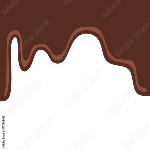 chocolate drip vector, choco melted, hot cocoa flow, sweet dessert vector, milk drop illustration, brown liquid wave, melting chocolate cartoon