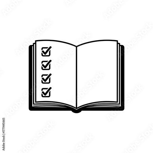 Open notebook with checklist and autumn theme for wishlist  