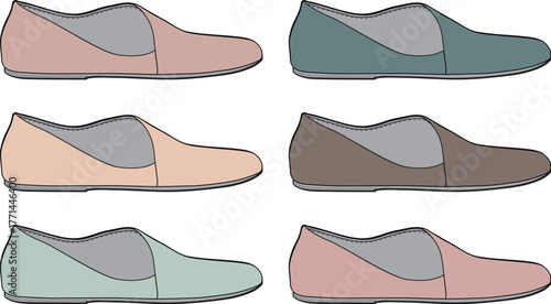 Six Pairs of Stylish Flat Shoes in Various Colors, Perfect for Everyday Wear and Fashion