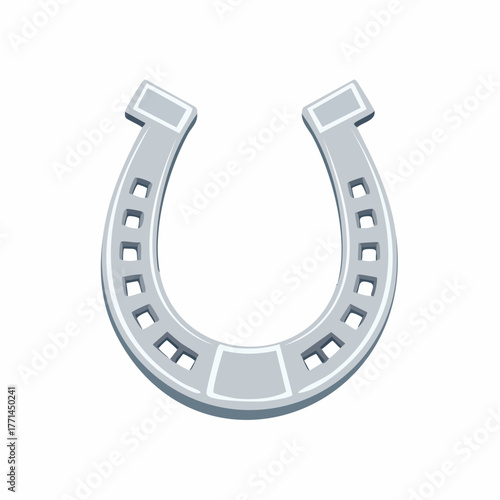 Fer à cheval stylisé isolé symbole Far West et chance