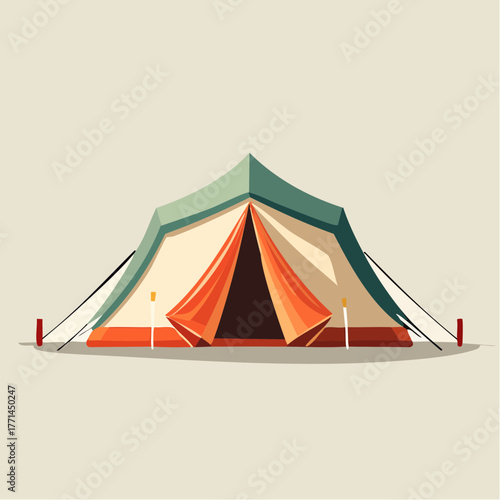 Illustration design plat de tente verte moderne