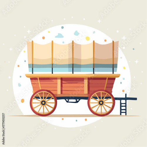 Illustration design plat de chariot bois moderne