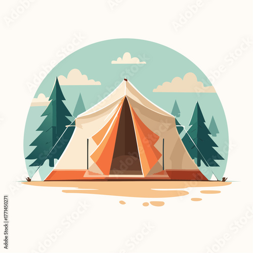 Tente stylisée isolée symbole camping Canada