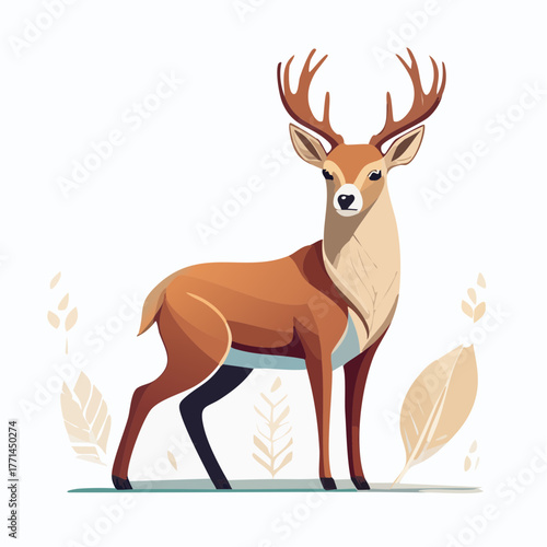 Illustration design plat de cerf brun moderne