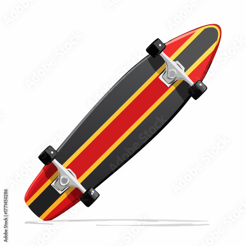 Illustration design plat de skateboard rouge moderne